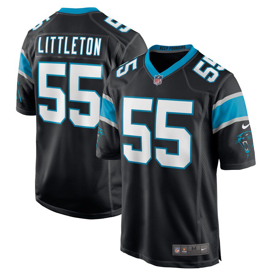 Men Carolina Panthers 55 Cory Littleton Nike Black Game Player NFL Jersey